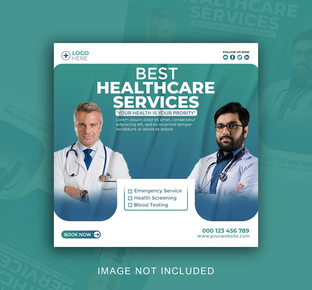 health care social media design instragram post template