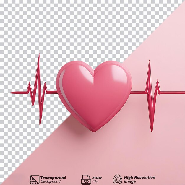 Health Heart Beat Line isolated on transparent background