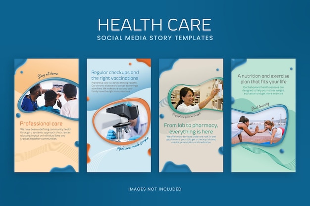 PSD health social media story templates for instagram and facebook