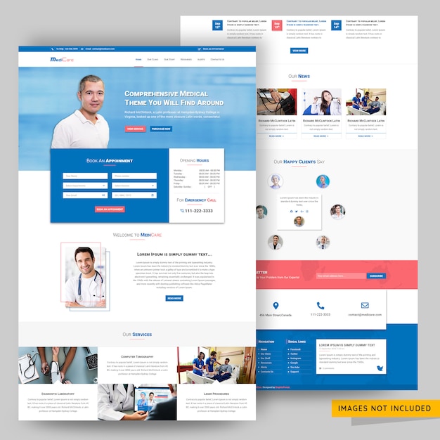 Healthcare and consultancy website psd template 