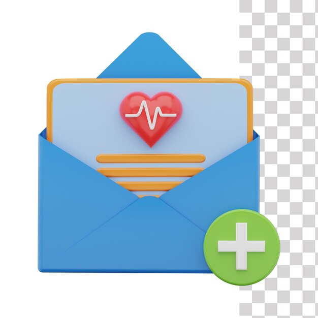 PSD healthcare mail 3d icon