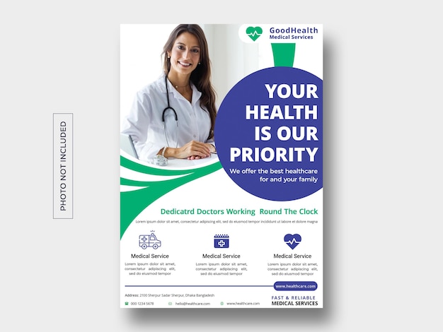 Healthcare and medical flyer template