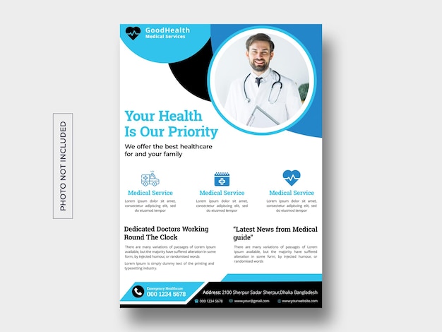 Healthcare and medical flyer template