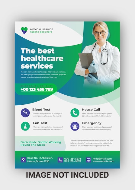 Healthcare service flyer design template