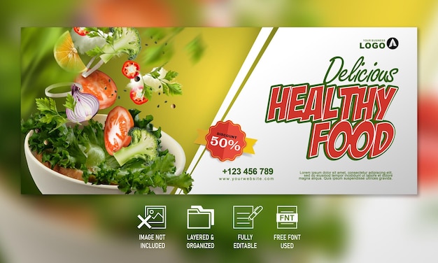 PSD healthy food banner template design psd file