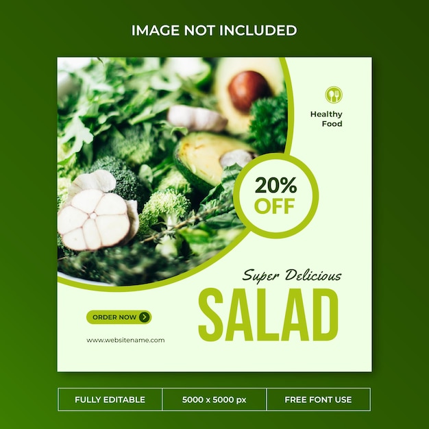 Healthy food instagram post social media template