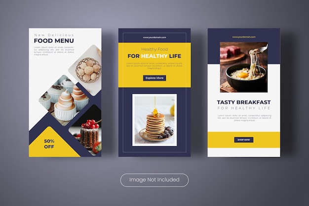 Healthy food instagram stories banner template