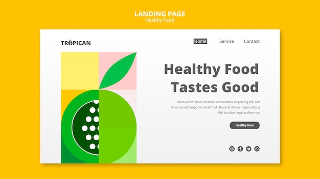 PSD healthy food landing page