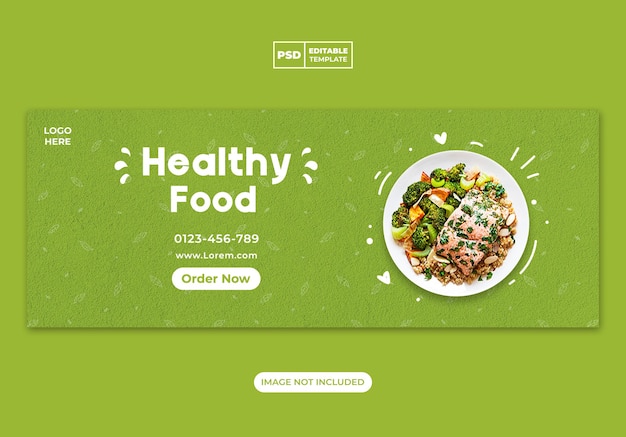 Healthy food menu facebook cover template