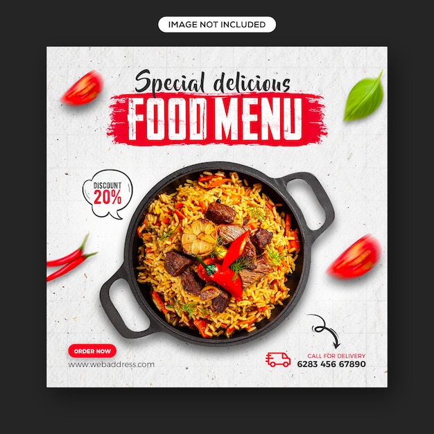 Healthy food promotion social media and instagram post banner template