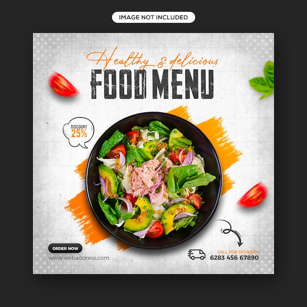 Healthy food promotion social media and instagram post banner template