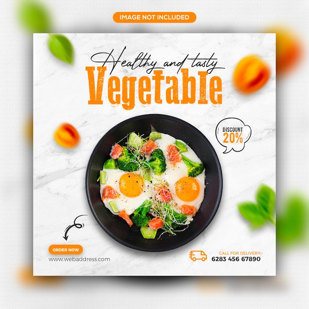 healthy food promotion social media and instagram post banner template