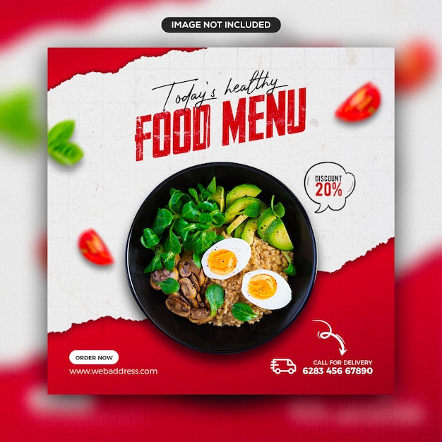 healthy food promotion social media and instagram post banner template