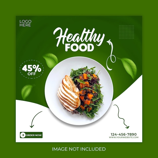 Healthy food restaurant menu template