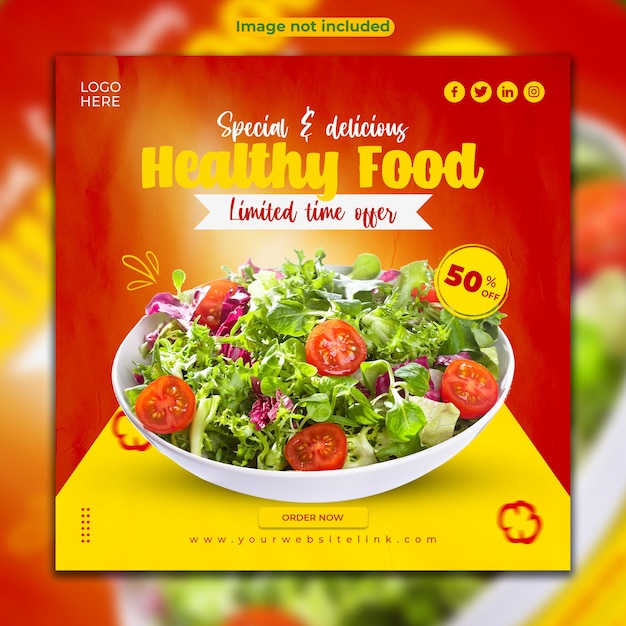 Healthy food sale social media square post design