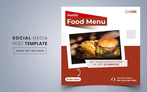 Healthy food social media banner template