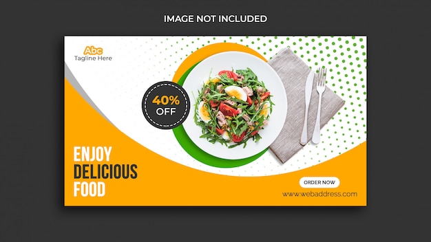 Healthy food social media banner template