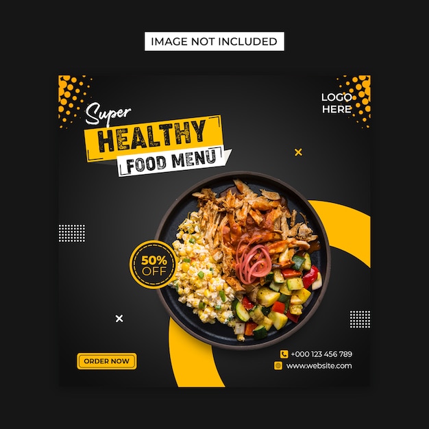 Healthy food social  media and instagram post template