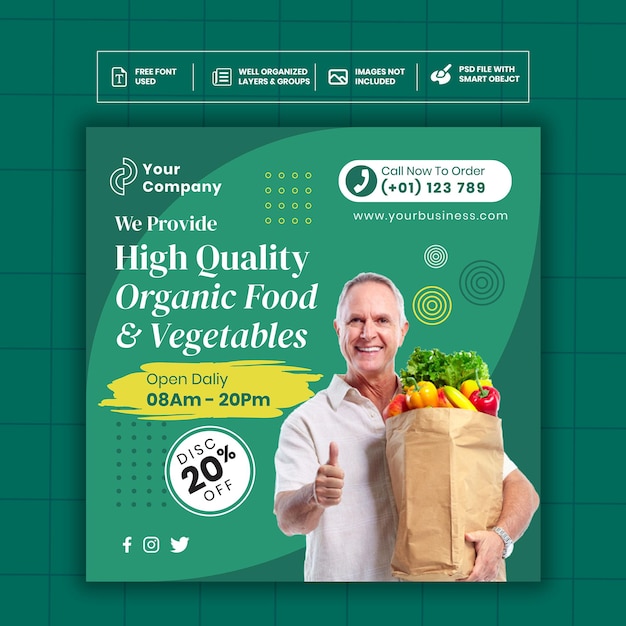 Healthy Food Social Media Template