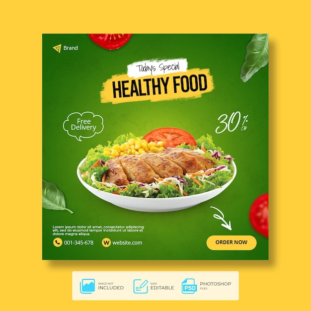 Healthy food vegetable promotion social media post banner template