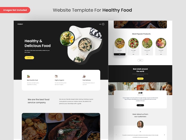 Healthy Food website page design template