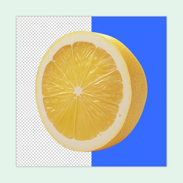 PSD a healthy half cut lemon isolated on a transparent background