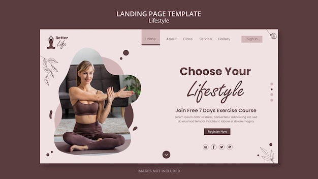 PSD healthy lifestyle landing page template