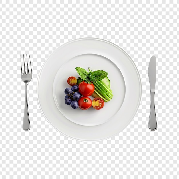 Healthy Meal Fresh Fruits Vegetables on Plate