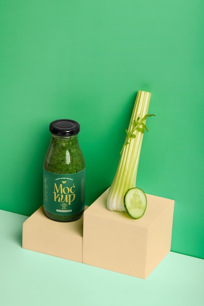 Healthy and nutritious green drink mock-up