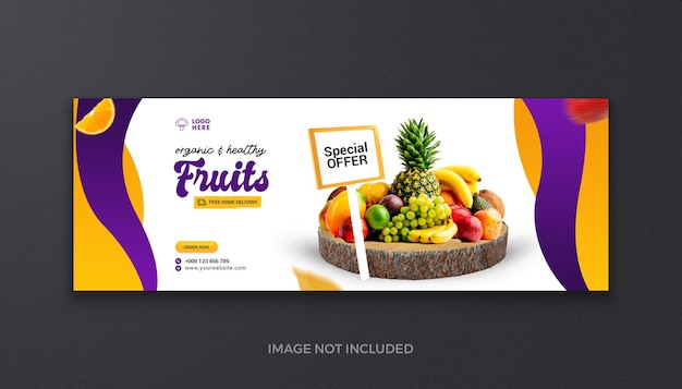 PSD healthy organic food vegetable fruit and grocery social media facebook fresh cover and web banner