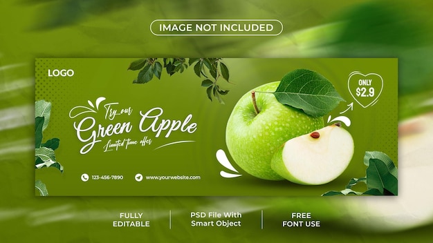 Healthy organic fruit sale promotion facebook cover template design