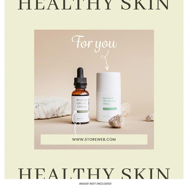 HEALTHY SKIN instagram post template psd design