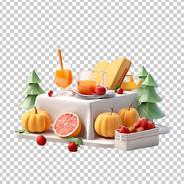 PSD healthy summer fruits png illustration