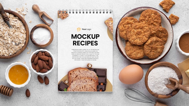 Healthy sweets recipe mockup