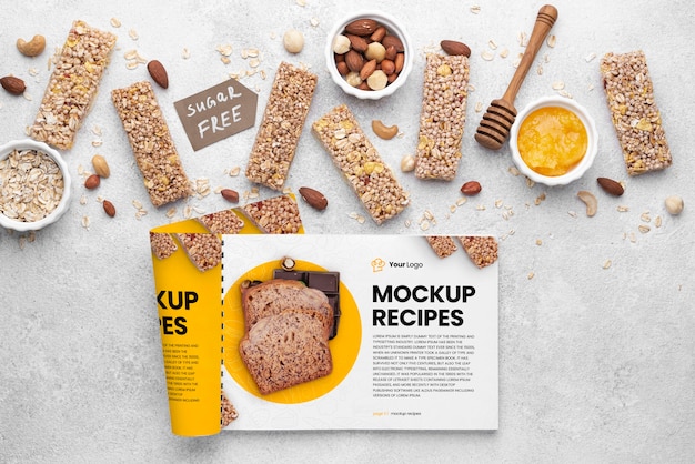 PSD healthy sweets recipe mockup