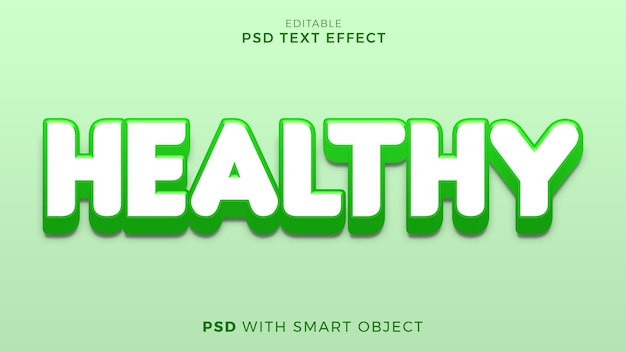 healthy text effect font style editable template