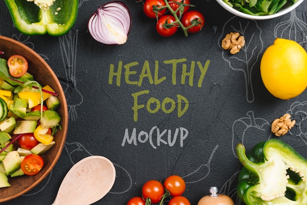 Healthy vegan food mock-up