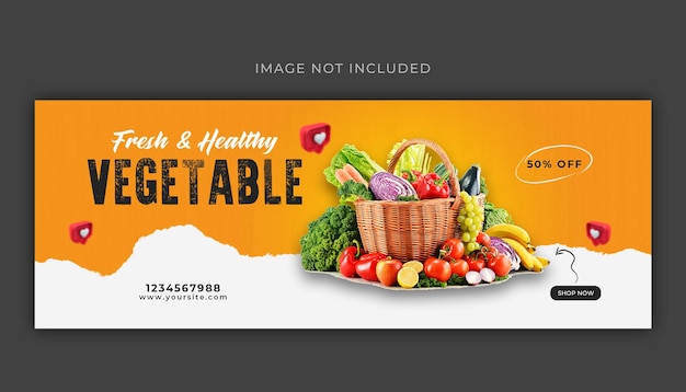 Healthy vegetable and fruit grocery social media post banner template