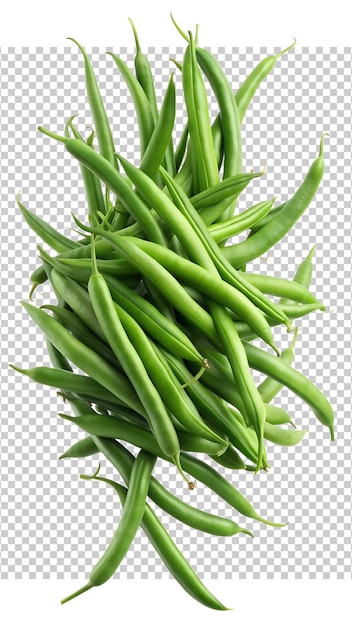 Heap of fresh green beans isolated PNG transparent