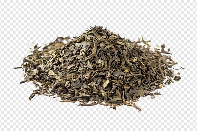 PSD heap of green tea isolated on transparent background