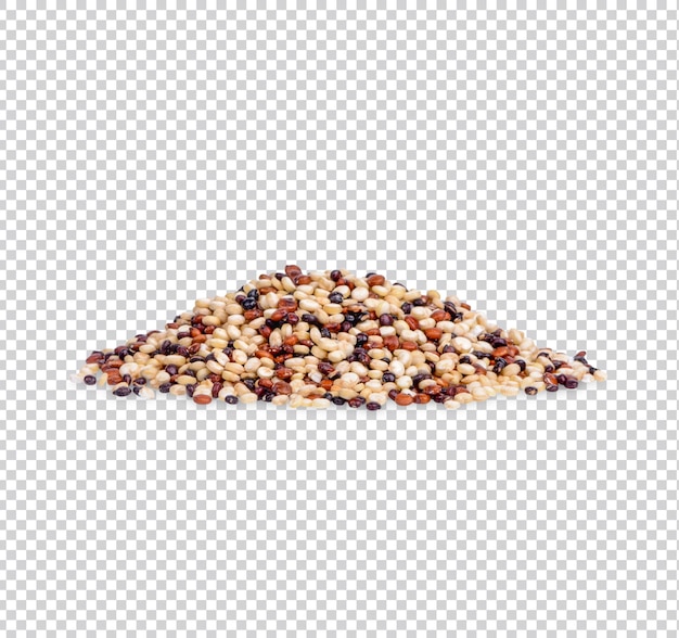 Heap of mixed quinoa seeds isolated Premium PSD