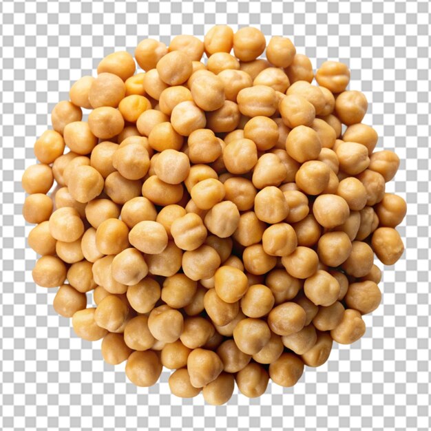 PSD heap of preserved chickpeas isolated on transparent background