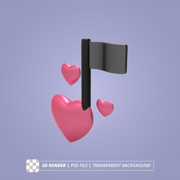 HEART NOT 3D RENDER ISOLATED IMAGES