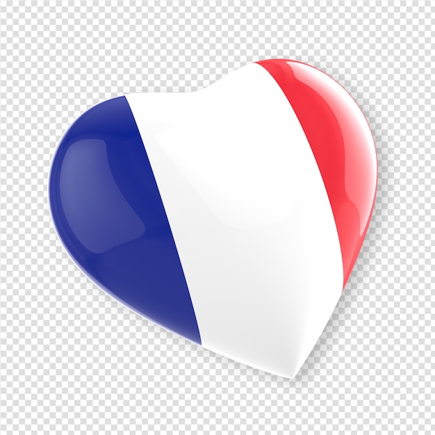 Heart in 3d render with flag of france1