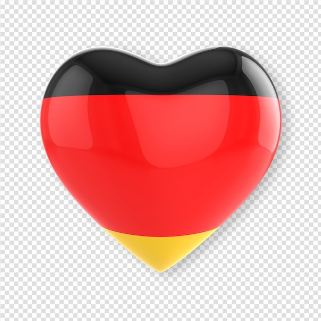 Heart in 3d render with flag of france