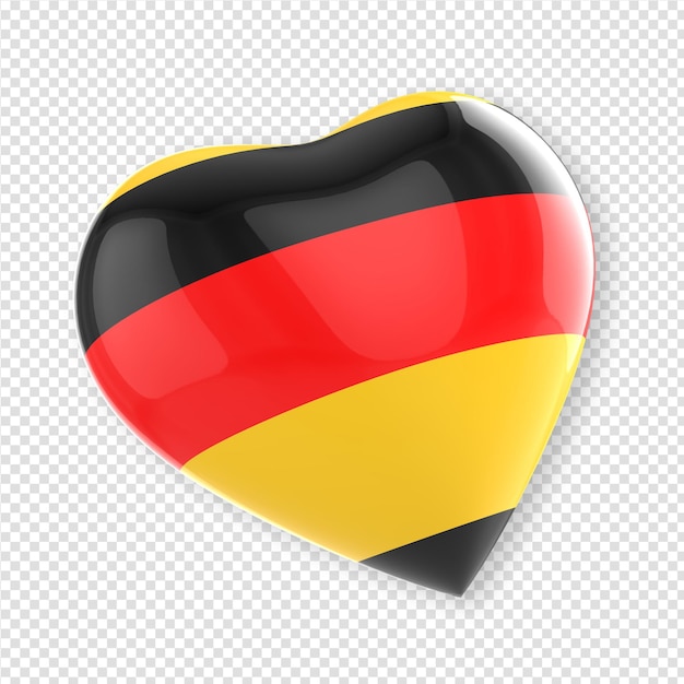 Heart in 3d render with flag of germany