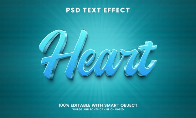 Heart 3d style text effect