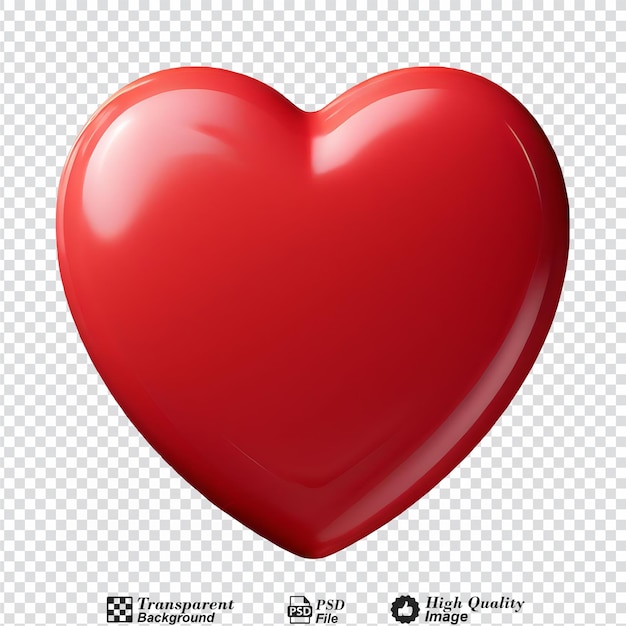 heart button isolated on transparent background