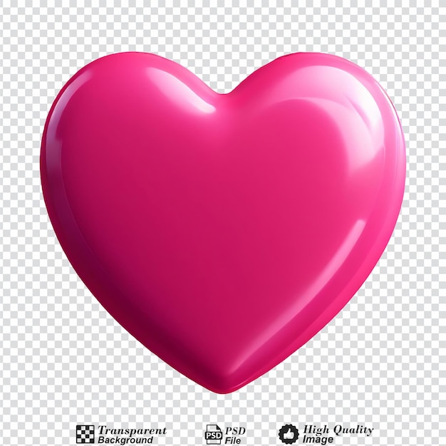 heart button isolated on transparent background