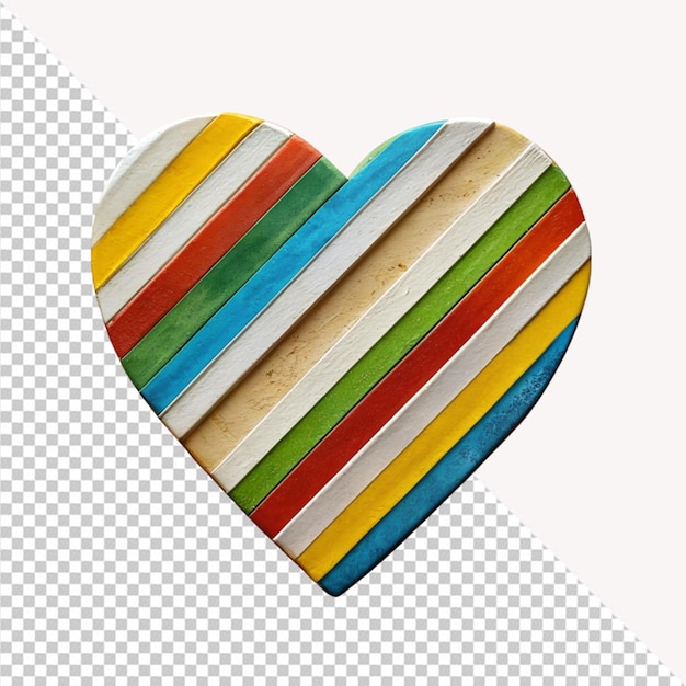 heart of colorful stripes on transparent background